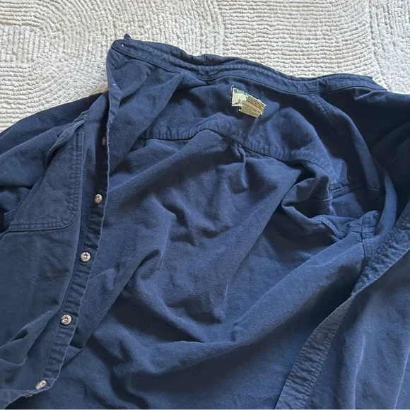 Field & Stream Button Up Heavyweight Flannel In Dark Navy Blue Size XXL Casual - Picture 9 of 10
